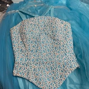 Light Blue Two Piece Pageant Dress